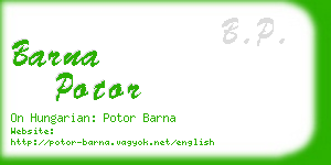 barna potor business card